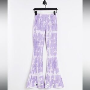 Sixth June High Waist Flare Pants Lilac Tie Dye‎ Small